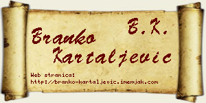 Branko Kartaljević vizit kartica